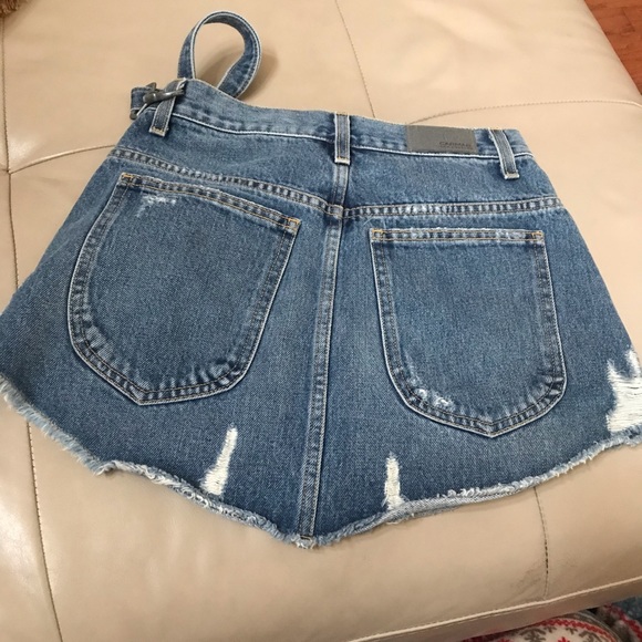 Carmar Los Angeles Distressed Denim Zip Front Skirt, Size 27 - Picture 6 of 10